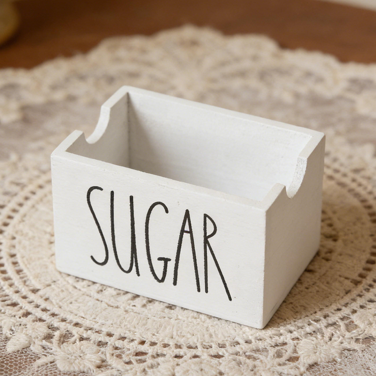 Coffee Tea Sugar - Ahşap Şeker Paket Tutucu, Ahşap Çay