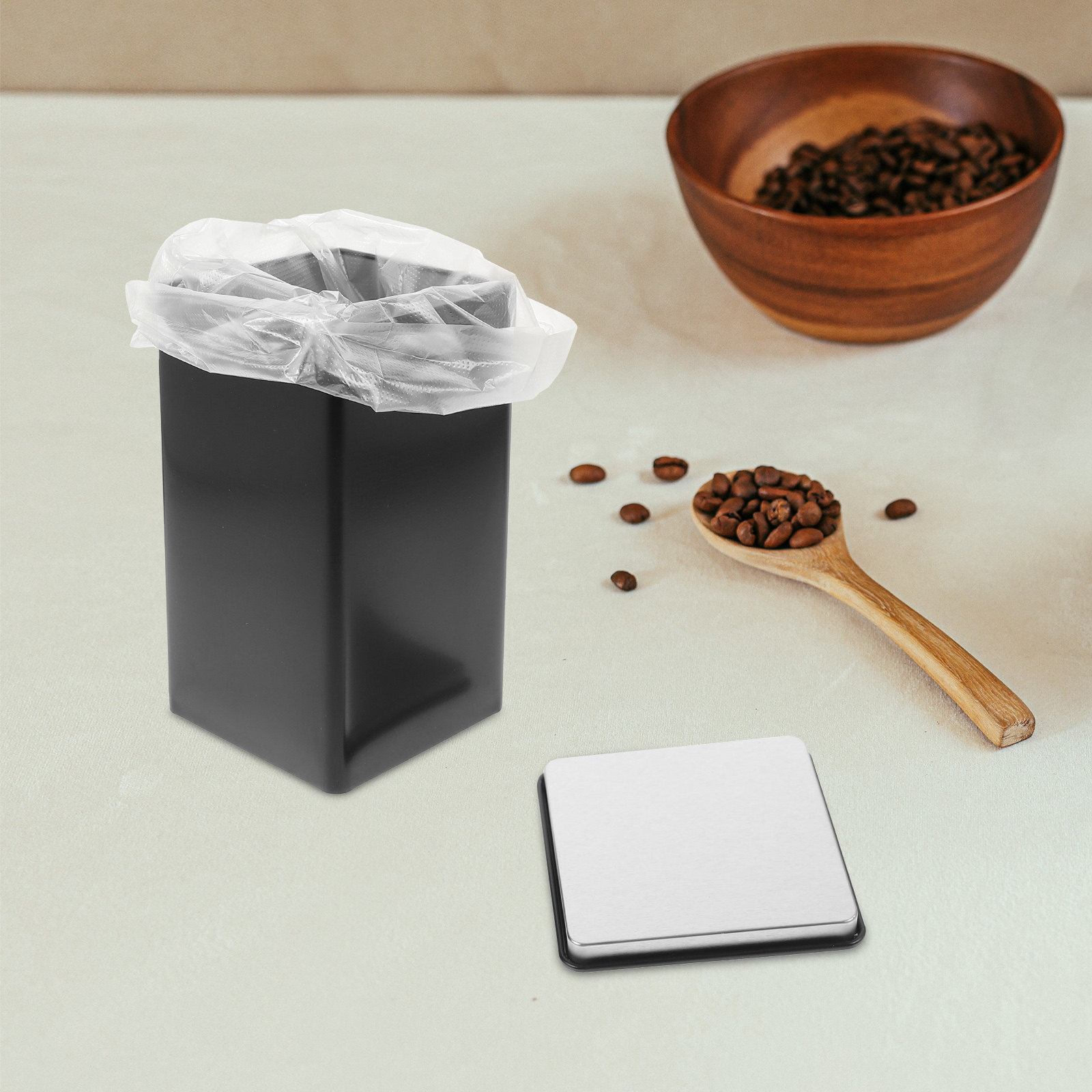 Coffee Tea Sugar - 4 Adet Kapaklı, Geniş Ağızlı, Hafif