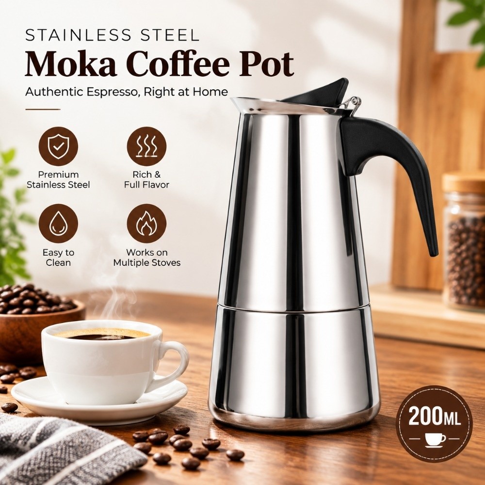 Paslanmaz Çelik Mocha Kahve De - Moka Pot Stove incelemesi ve fiyatı